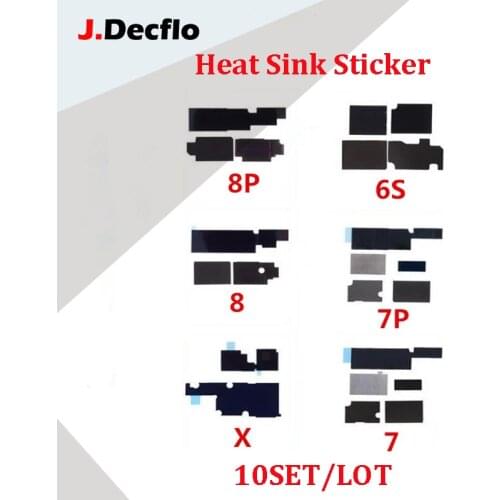 JDecflo 10Set/Lot Heat Sink Sticker For iPhone 6 6S 7 8 Plus X XS Max XR Anti-Static Logic Board Dissipation Cooling Glue Repair