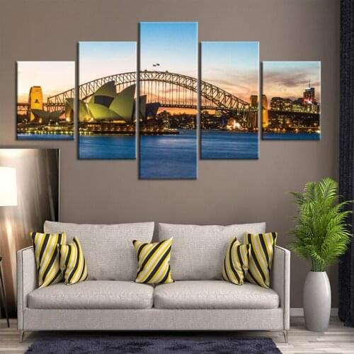 5D Diy Mosaic Sydney Opera House Diamond Painting 5 Pieces Diamond Embroidery Wall Stickers Home Decor Living RoomsZP-3067