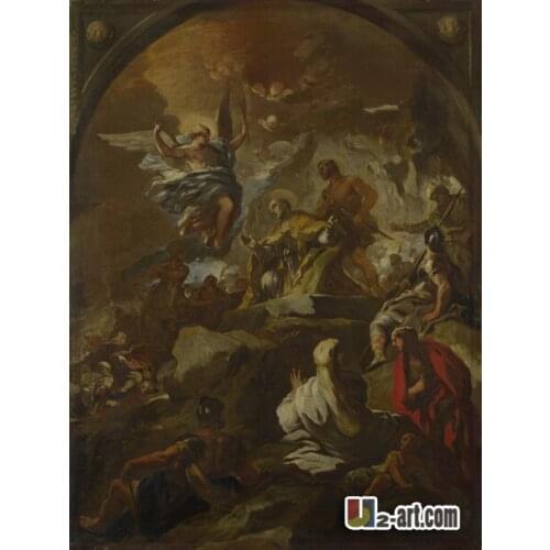 Canvas Prints (The Martyrdom of Saint Januarius) Luca Giordano home supplies corridor painting canvas printing art Religion-236