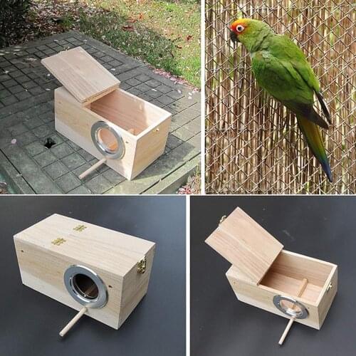 Wooden Bird Cage Breeding Box Nesting Boxes Hatching Cage for Parakeet Budgies Cocktail Finch Lovebird Parrot Bird Box Birdhouse