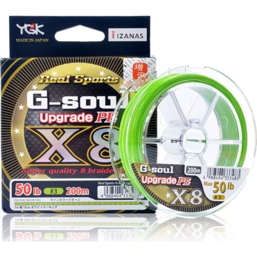 YGK G-SOUL X8 Upgrade Braid Fishing Line 150M 200M Super Strong 8 Strands Multifilament PE Line Japan 14LB 16LB 22LB 60LB Pesca