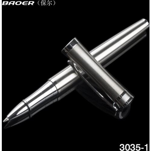 Baoer metal Gel pen Luxury Office stationery Rollerball Pen Smooth Metal Ballpoint Pen for Student School Supplies gift