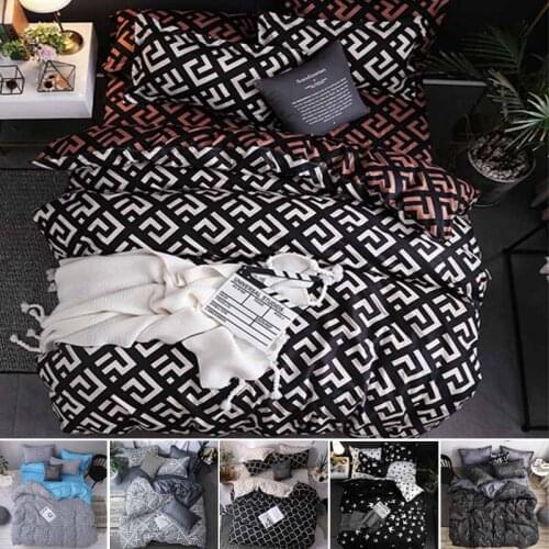 Geometric print 3 pcs Duvet Cover Set 1 Duvet Cover 2 Pillow Shams, leopard print Soft Brushed Microfiber Fabric - Shrinkage
