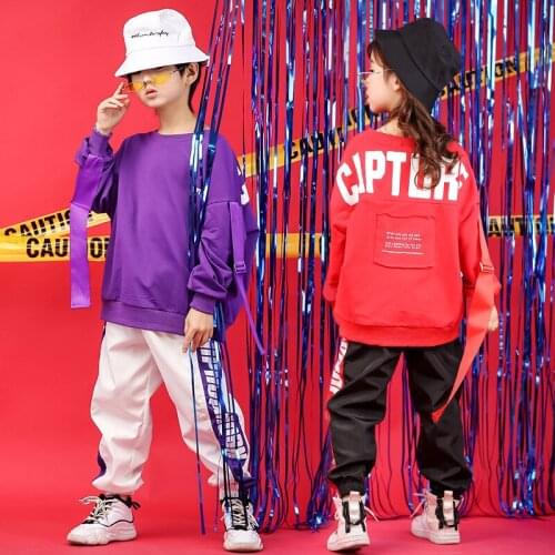 New Design Children Hip Hop Costumes 110-180cm Girls Boys Jazz Dance Costume Unisex Streetwear Students Street Dance Clothing