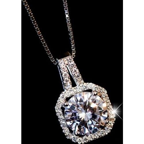 Trendy Zircon Square Choker Necklaces For Women Fashion Long Sweater Chain Necklaces 2021 Party Jewelry Gift