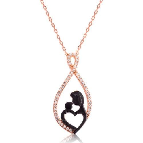 Sterling silver Heart Mother Child Necklace