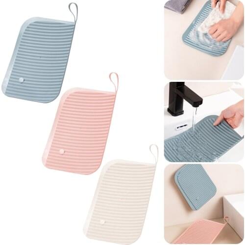 Portable Mini Washboard Anti Slip Foldable Underwear Socks Washing Board with Suction Cup Laundry Board Kids Clothes Scrubboards