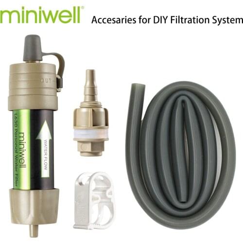Miniwell water filter system with 2000 Liters filtration capacity for outdoor sport camping emergency survival tool
