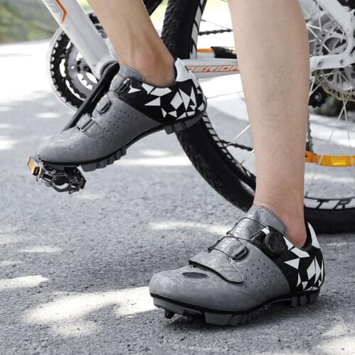 FIXSYS Professional Mens Cycling Sneakers Athletic Bicycle Shoes Hook&loop MTB Cycling Shoes Man Self-Locking Road Bike Shoes