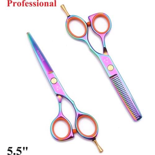 5.5 Hair Scissors Barber Professional Hairdressing Scissors Set Hairdresser Hair Thinning Scissors 440C Haircut Shears 1014