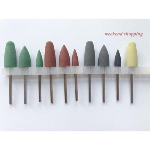 10pcs/1Set Dental Lab SILICONE Polishers Resin Base Acrylic Polishing Burs 2.35mm