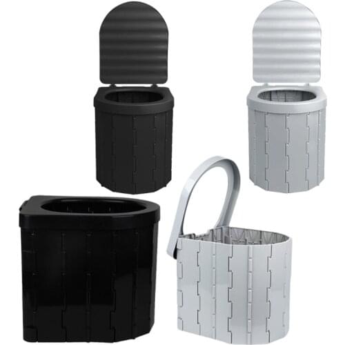 Folding Toilet Portable Washable Plastic Folding Stool for Long Distance Travel Hiking Camping Boating Outdoor Supplies