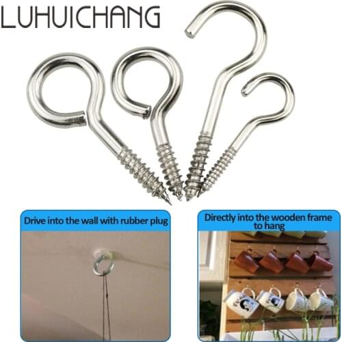 LUHUICHANG Light Hook Ring screw Question Mark hooks Sheep Eye Hook Screws Wood Self-tapping Screw Hooking