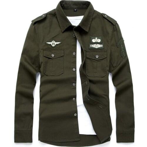 Tactical Shirt 2020 Mens Casual Brand Fashion Military Style Spring & Autumn Cotton Leisure Shirt Man Long Shirts