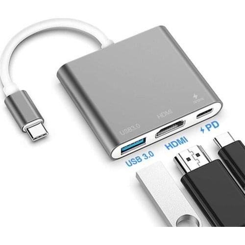 Type-C to HDMI + USB + Hub Splitter with Charging Usb-c3.1 to Hdmi Converter 4K Adapter
