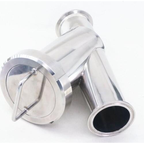 Pipe OD 63mm x Ferrule O/D 77.5mm Tri Clamp 20-150 Mesh 304 Stainless Steel Sanitary Y Type Strainer Filter Home Brew Wine