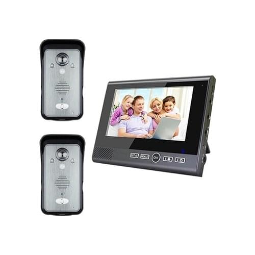 XINSILU 2.4G Wireless 7" Touch Color TFT LCD Video Door Phone Intercom System 2 Outdoor Doorbell Cameras 1 Screen In Stock