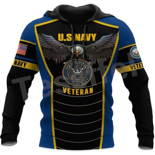 Tessffel Eagle Navy Army Veteran Military Camo Harajuku Pullover 3DPrint Streetwear Tracksuit Autumn Casual Hoodies Men/Women A3