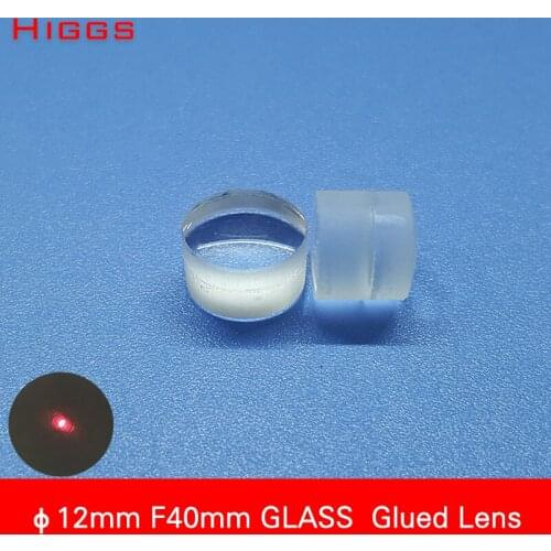 High quality Diameter 12mm long focus length 40mm Glass glued laser focusing lens Optical collimating lens small spot size