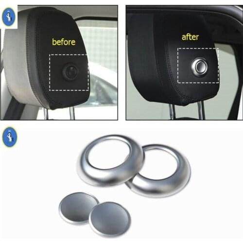 Yimaautotrims Auto Accessory ABS Side Seat Head Pillow Adjust Button Switch Ring Cover Trim 4 Pcs Fit For Jaguar XF 2016 - 2019