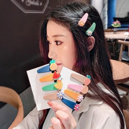 2PCS/set Women Girls Cute Candy Color Fruit Flower BB Hair Clips Children Lovely Hairpins Teenager Kids Hair Accessories