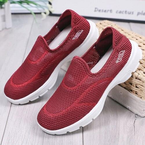 Women Shoes Knitting Sock Sneakers Women Spring Summer Slip On Flat Shoes Women Plus Size Loafers Flats Walking Krasovki Famela