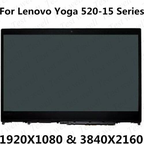 15.6'' FHD UHD LCD+Touch Screen Digitizer Glass Replacement With frame Assembly For Lenovo Yoga 520-15IKB YOGA 520-15 series