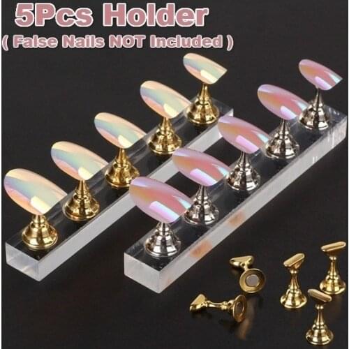 5 in 1 False Nail Tips Practice Training Display Stand Holder Set Magnetic Showing Practice Nail Showing Shelf Manicure Tools