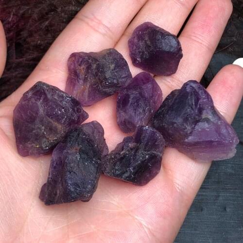 6PCS Amethyst natural rough gemstones and minerals healing stones