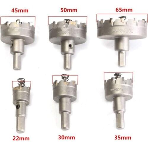 6PCS/Set Carbide Hole Saw Cutter, 22-65mm / 16-32mm Hole Saw Powerful Heavy Duty Hole Opener Cutter for Stainless Steel