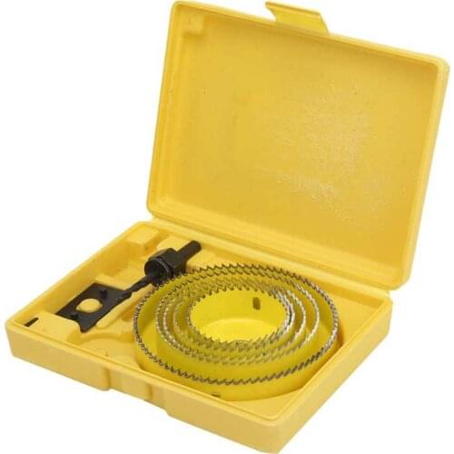 8Pcs Hole Saw Drill Bits Set Yellow High Carbon Steel Woodworking Hole Opener 64mm-127mm Drill Bit