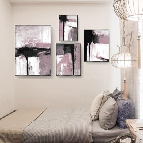 Abstract Watercolor Pictures Canvas Painting Blush Pink Posters and Prints Paintings Minimalist Wall Picture for Living Room