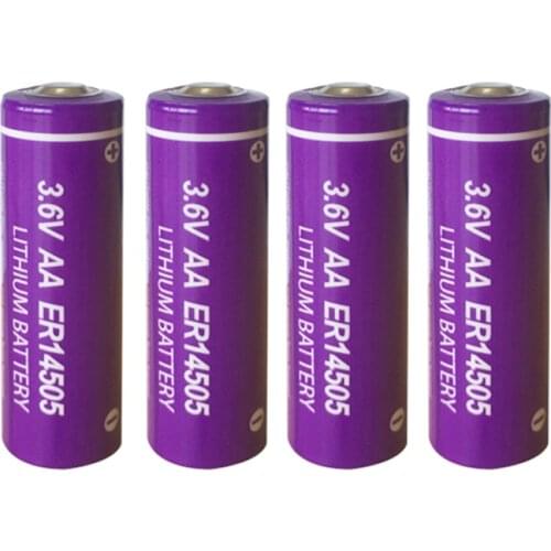 4PCS PKCELL ER14505 battery 3.6v AA 2400mah lithium batteries er 14505 liSOCL2 cell batteries for GPS tracking,Cameras