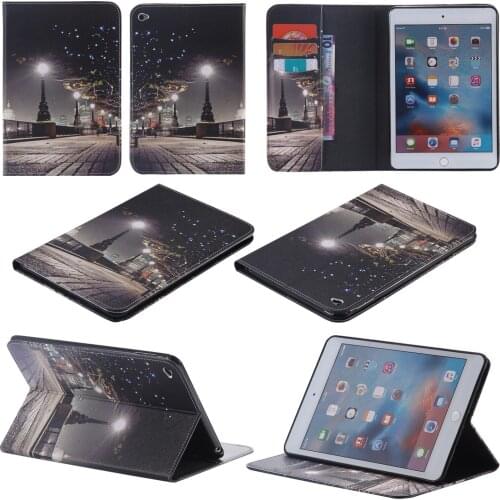 For Apple iPad air 3 2 1 Eiffel Tower Cityscape PU Leather Stand Wallet Case Cover For ipad mini 4 3 2 1 iPad 2 3 4 5 6 7 Case