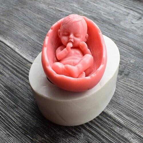 Sleeping Baby Silicone Soap Mold Fondant Cake Decorating Tools Candle Aroma clay mould DIY baking cake mold