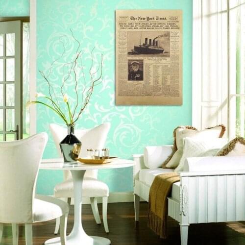 Classic The New York Times History Poster Titanic Shipwreck Old Newspaper Retro Kraft Paper Home Decoration Posters