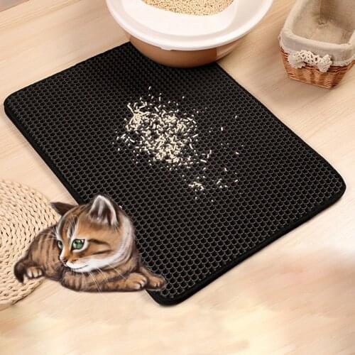 Waterproof Pet Cat Litter Mat EVA Double Layer Cat Litter Pads folding Non-slip Pet Litter Portable Mat Cat Supplies Accessories