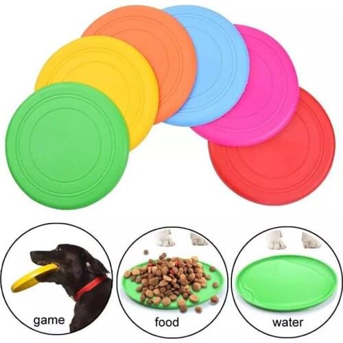 Colorful Toy For Puppy Dog Saucer Games Dogs Toys Large Pet Training Flying Disk Accessories French Bulldog Pitbull Cheap Goods