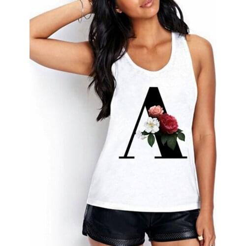 Summer Camisole Tank Tops Vest Women Alphabet Print Tops Tee Shirt Sleeveless White Female Casual Harajuku Loose Sexy Women Vest