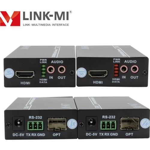 LINK-MI HF01 HDMI Extender over Fiber 10KM transmitter and receiver With 1 way Forward Audio /Bidirectional Audio,Or 1 Way RS232