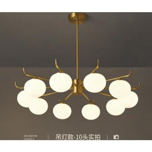 Copper chandelier lighting living room ceiling chandelier lighting bedroom ceiling lustre glass ball shade brass fixture kitchen