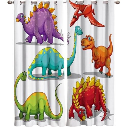 Dinosaur Cartoon Window Curtains Curtains for Living Room Decorative Items Living Room