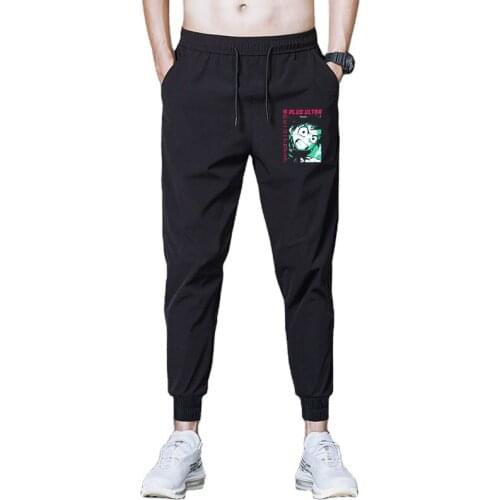 Men Casual Loose Sport Pants my hero academia Tie Feet Long Pants Men Elastic Waist Quick Dry Sweatpants Trousers