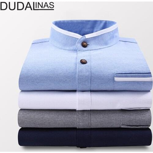 Dudalinas Oxford Camisa Male Shirts Long Sleeve Men Shirt Brand Clothing Casual Slim Fit Camisa Social Masculina Chemise Homme