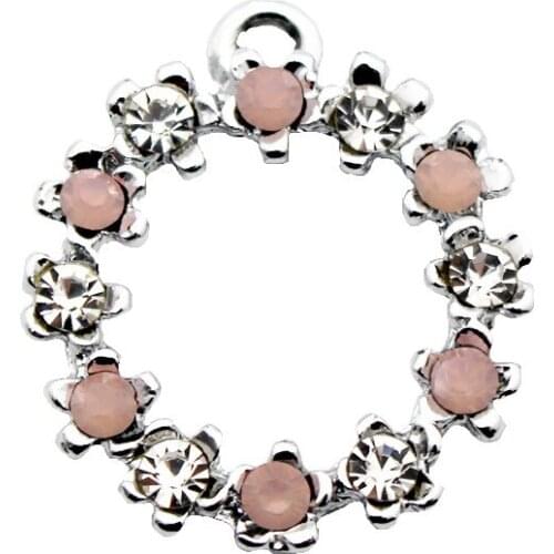 New Arrived 20pcs/lot Metal Garland Crystal Silver Dangle Charms Lobster Clasp Charms For Women Bracelet & Bangles DIY Jewelry