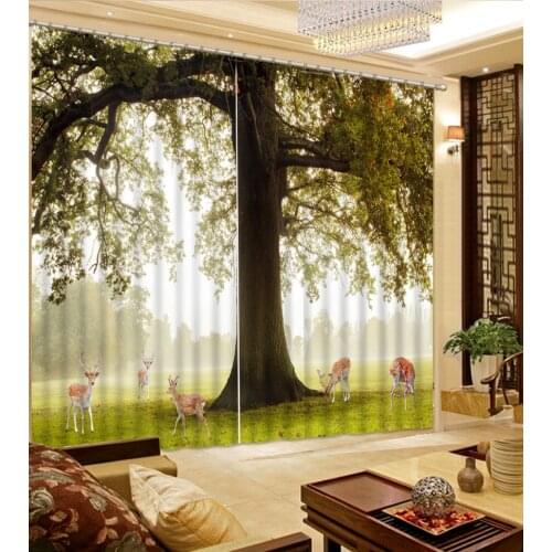 New Custom 3D Beautiful Luxury European Modern fashion tree 3d curtain country bedroom curtains