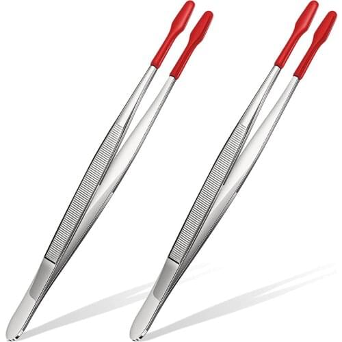 2 Pieces of Rubber Tip Tweezers PVC Silicone Precision Tweezers Laboratory Industrial Hobby Craft Tweezers Tool