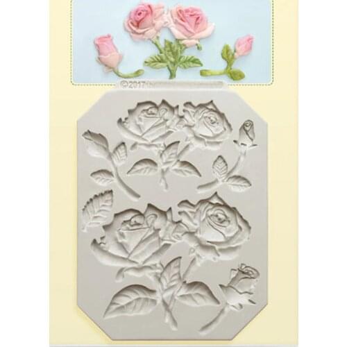 Silicone Mould Cake Molds Beautiful Rose Design Fondant Mold DIY Handmade Food Grade Molds Silicone Rubber for Cake Decorations