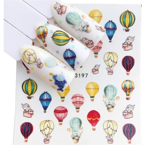 Hot Air Balloon Nail stickers art decorations slider adhesive Water Transfer decals manicure lacquer accessoires polish foil
