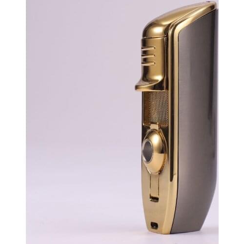 Jobon Three Hole Direct Punch Jet Lighter Multi Function Metal Welding Torch With Cigar Knife Funny Gadget For Friends Nice gift
